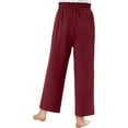 thumbnail image 3 of KISSMODA Girls Casual Pants High Waist Wide Leg Flowy Loose Long Trousers 4-14 Years, 3 of 4