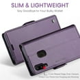 thumbnail image 6 of CaseMe Leather For Samsung Galaxy A20/A30/M10S Wallet Case with RFID Blocking, For Samsung Galaxy A20/A30/M10S Case Wallet for Women Men Card Holder Magnetic Clasp Kickstand Folio Case,Purple, 6 of 11