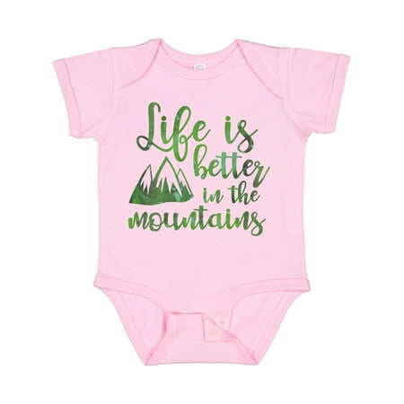 

Inktastic Life s Better Mountains Gift Baby Girl Bodysuit