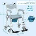 thumbnail image 3 of HOMCOM Shower Chair with Wheels, Bedside Commode Wheelchair for Seniors, 3 of 10