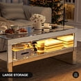 thumbnail image 6 of ARICOEASY Mirrored Coffee Table with Crystal Board, 2-Tier Rectangle Glass End Table for Living Room Bedroom, Sturdy Legs Easy Assembly, 6 of 6
