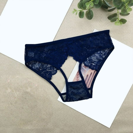 BYHONG Womens LaceSexy Breathable Lace Hollow Out and Raise The ButtocksPure Brief Panties Panties for Women E One Size