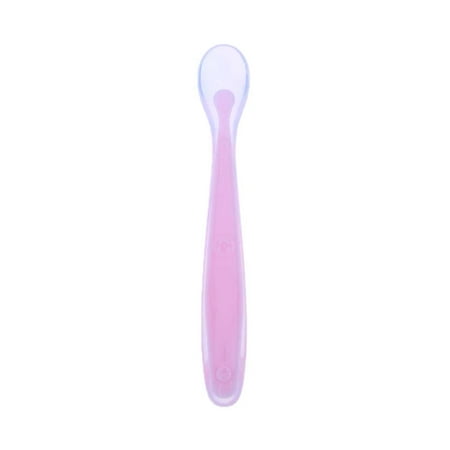 

HLONK Baby Spoon Soft Silicone Feeding Spoon Learn to Eat Small Spoon(Pink)