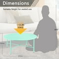 thumbnail image 3 of CERBIOR Patio Round Steel Coffee Table, Weather Resistant Anti-Rust and Waterproof Indoor and Outdoor Large Side Table, for Garden Living Room Bedroom Balcony (Mint Green), 3 of 10