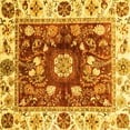 thumbnail image 1 of Ahgly Company Machine Washable Indoor Square Oriental Yellow Traditional Area Rugs, 8' Square, 1 of 4