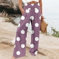 thumbnail image 2 of Sexlip Womens Polka Dot Print High Waist Loose Wide Leg Denim Pants Cute Trendy Casual Dating Outfit Purple S, 2 of 5