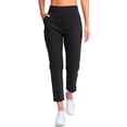 thumbnail image 3 of Pantalones de golf YYV, elásticos, cintura alta, cintura alta, negros, para mujer, 3 of 7