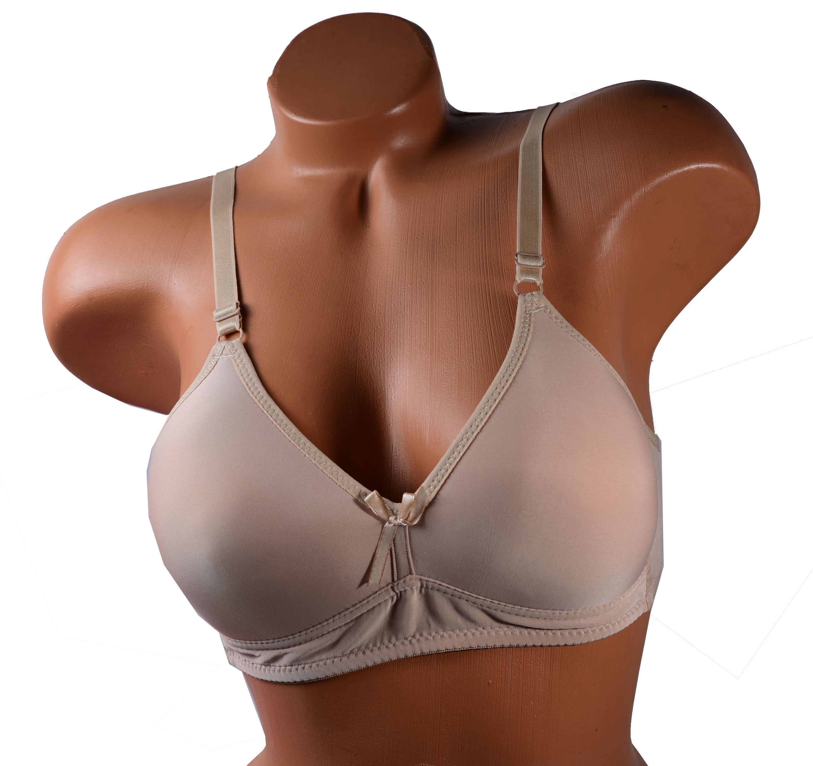 Pink Women Bras 6 pack of Basic No Wire Free Wireless Bra B cup C cup (6647)