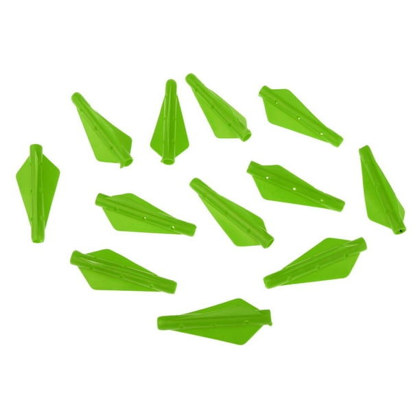 Juego de 12 plumas de flecha de 5 colores para caza con arco y flechas. Verde