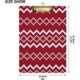 thumbnail image 3 of FMSHPON Red Christmas Fair Isle Textur Clipboard Hardboard Wood Nursing Clip Board and Pull for Standard A4 Letter 13x9 inches, 3 of 8