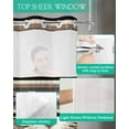 thumbnail image 4 of No Hook Shower Curtain with Snap-in Liner, Brown Southwest Waterproof Fabric Bathroom Curtains, Boho Blue Aztec Rustic Ethnic Farmhouse Bath Curtains & Mesh Top Window 72"x78" Long, 4 of 6