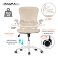 thumbnail image 4 of MAGMALIFE Silla de Escritorio Premium Ergonómica Modelo Cosmo, Silla de Oficina con Reclinacion y Altura Ajustable, Desplazamiento Suave y Sin Ruido de Alta Densidad y Resistente (Beige Champagne), 4 of 10