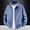 Blue, variant on Mens Stitched Seam Stand Collar Bomber Jacket Men Short Zip Outer Coat, Ribbed Hem Dual Side Pockets for All Season Casual Wear Black XXXXXL