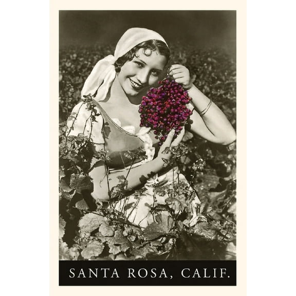 Pocket Sized - Found Image Press Journals: Vintage Journal Santa Rosa, California, Woman with Grapes (Paperback)