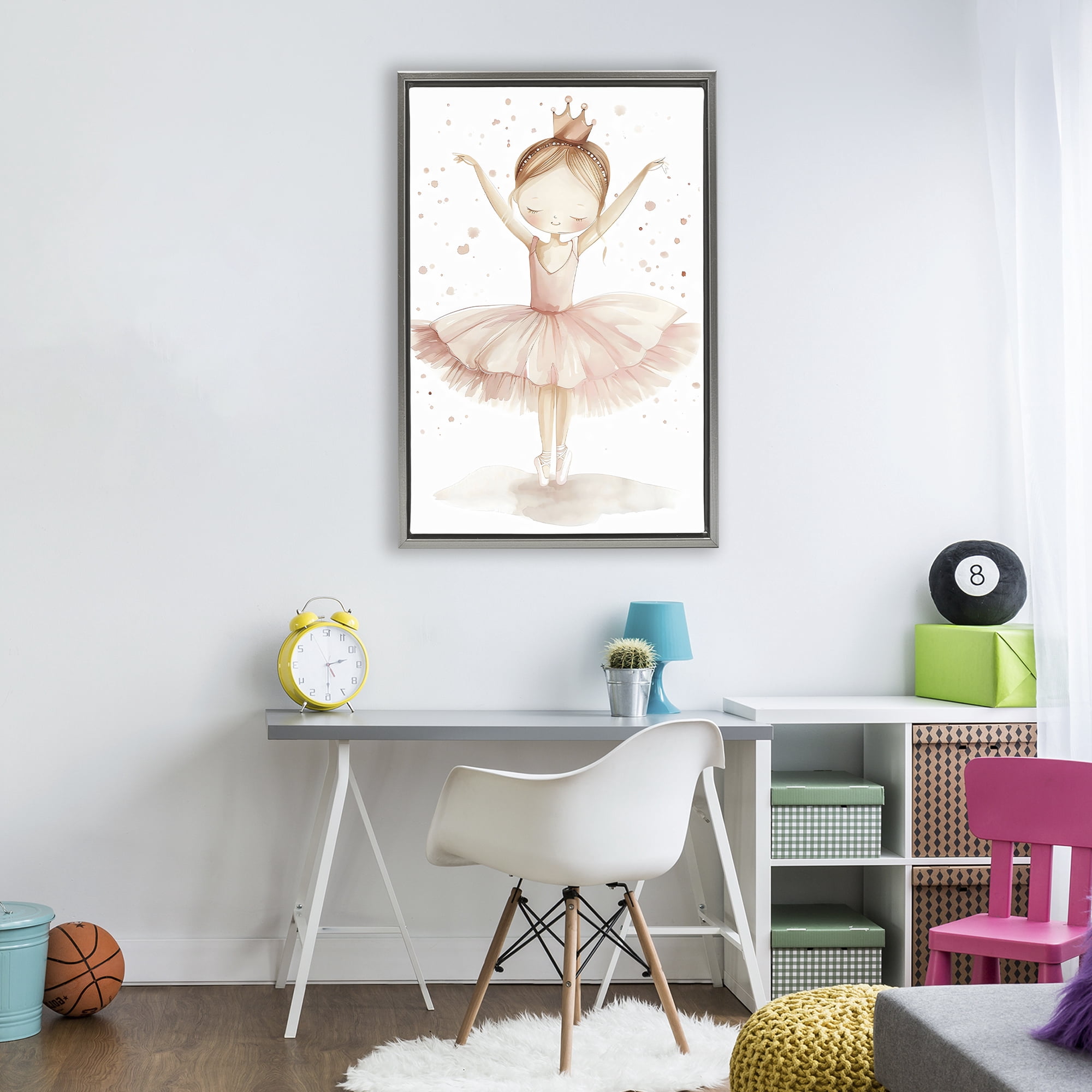 Stupell Industries Sweet Pink Tutu Gray Framed Floater Canvas Wall Art, design by Creative Studio