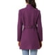 thumbnail image 3 of Abrigos de trench de invierno Inspire Chic para mujer, abrigo de doble botonadura con cuello de pie, talla XL, púrpura oscuro, 3 of 6