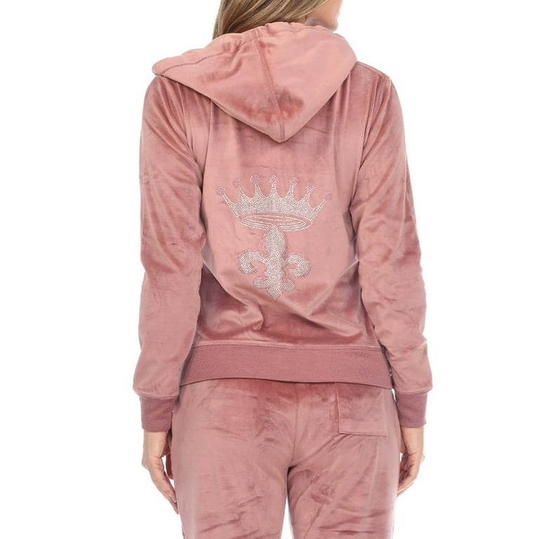 Velour tracksuit store with rhinestones