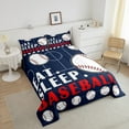 thumbnail image 4 of Baseball Comforter Set Sports Bedding Sets Baseball Down Comforter Baseball Ball Games Bed Set Baseball Room Decor Teen Quilt Set 2 Pcs Navy Blue White, 4 of 7