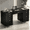 Black, variant on DreamCurship White Desk with 7 Drawers, White and Gold Desk with Storage, 57" Executive Desk with File Drawers, White
