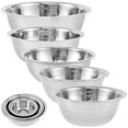 thumbnail image 3 of 5pcs Stainless Steel Mixing Bowl Set Multipurpose Soup Basin 5 Sizes Space Saving Nesting Bowls Set 2600ML Salad Bowls Dishwasher Safe for Kitchen Cooking Baking Food Storage (Silver), 3 of 11
