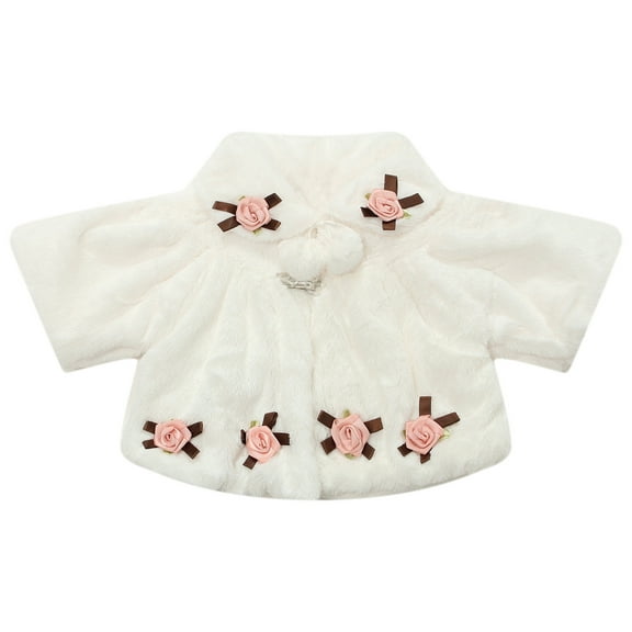 Little Girls White Rosette Accent Waistcoat 6