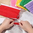 thumbnail image 5 of 11 Yard Braid Trim, 0.7" Wide Braid Lace Ribbon Gimp Trim Strap for DIY Craft Sewing Accessories Costume Home Decoration, Fluorescent Pink, 5 of 7
