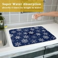 thumbnail image 7 of Winter Blue Snowflake Dish Drying Mat for Kitchen Counter Holiday Super Absorbent Reversible Microfiber Kitchen Countertop Protector Dishes Pad Large 18x24 inch, 7 of 7