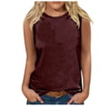 thumbnail image 1 of HBFAGFB Débardeurs d'Été pour Femmes Mode Col Rond Sans Manches T-Shirts Gilet Polyvalent Vin Taille TTG, 1 of 4