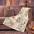 thumbnail image 6 of Wildflower Meadow Botanical Illustration Bumblebees, Cozy Friendship Quote Scene, Warm Flannel Blanket for Living Room and Reading Nook, Art Lovers Friendship Gift, Artistic Home Decor, 6 of 9