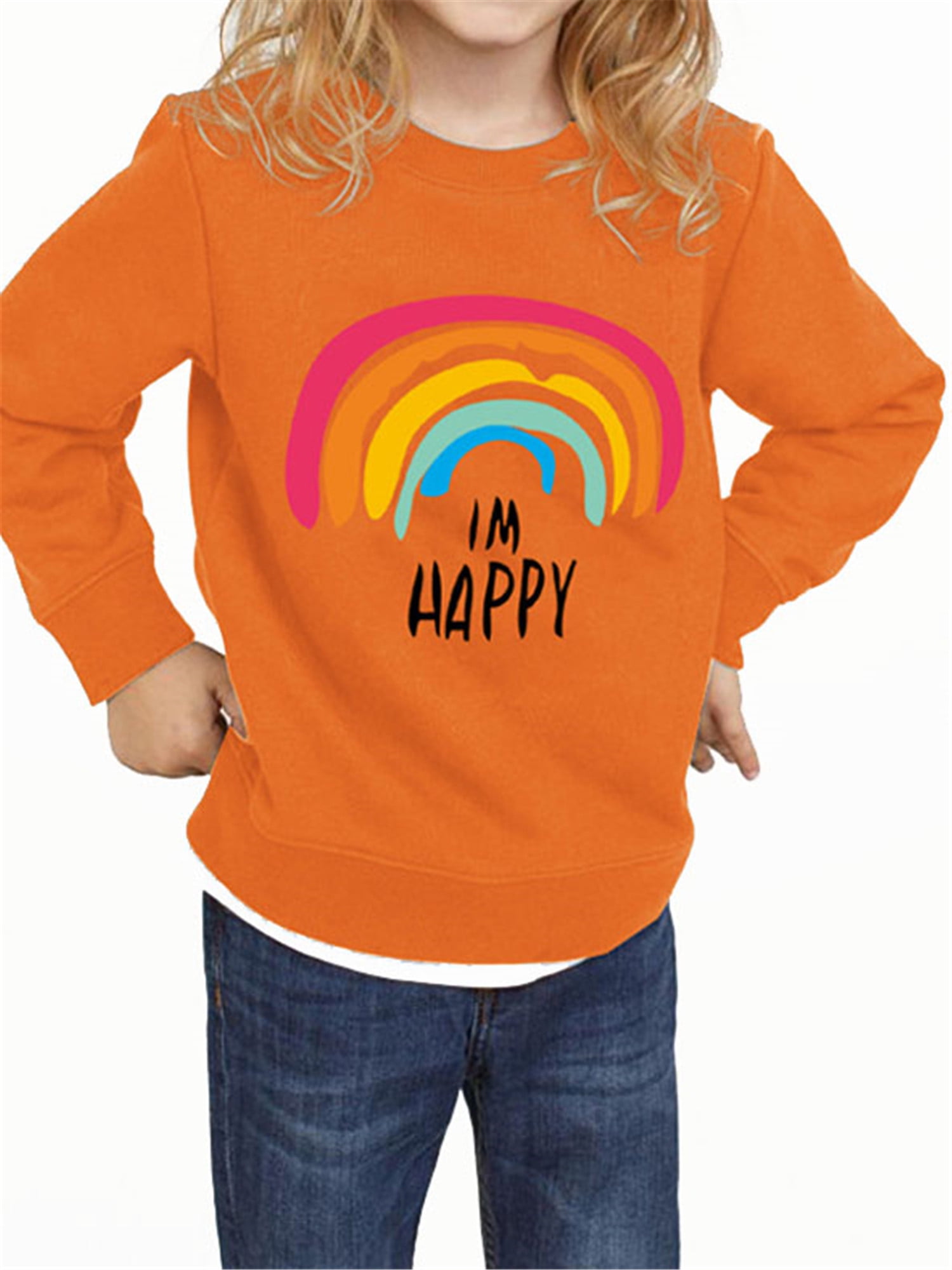 Toddller Kids Autumn Rainbow Top Blouse Long Sleeve Pullover Casual Sweatshirt for Unisex Baby 