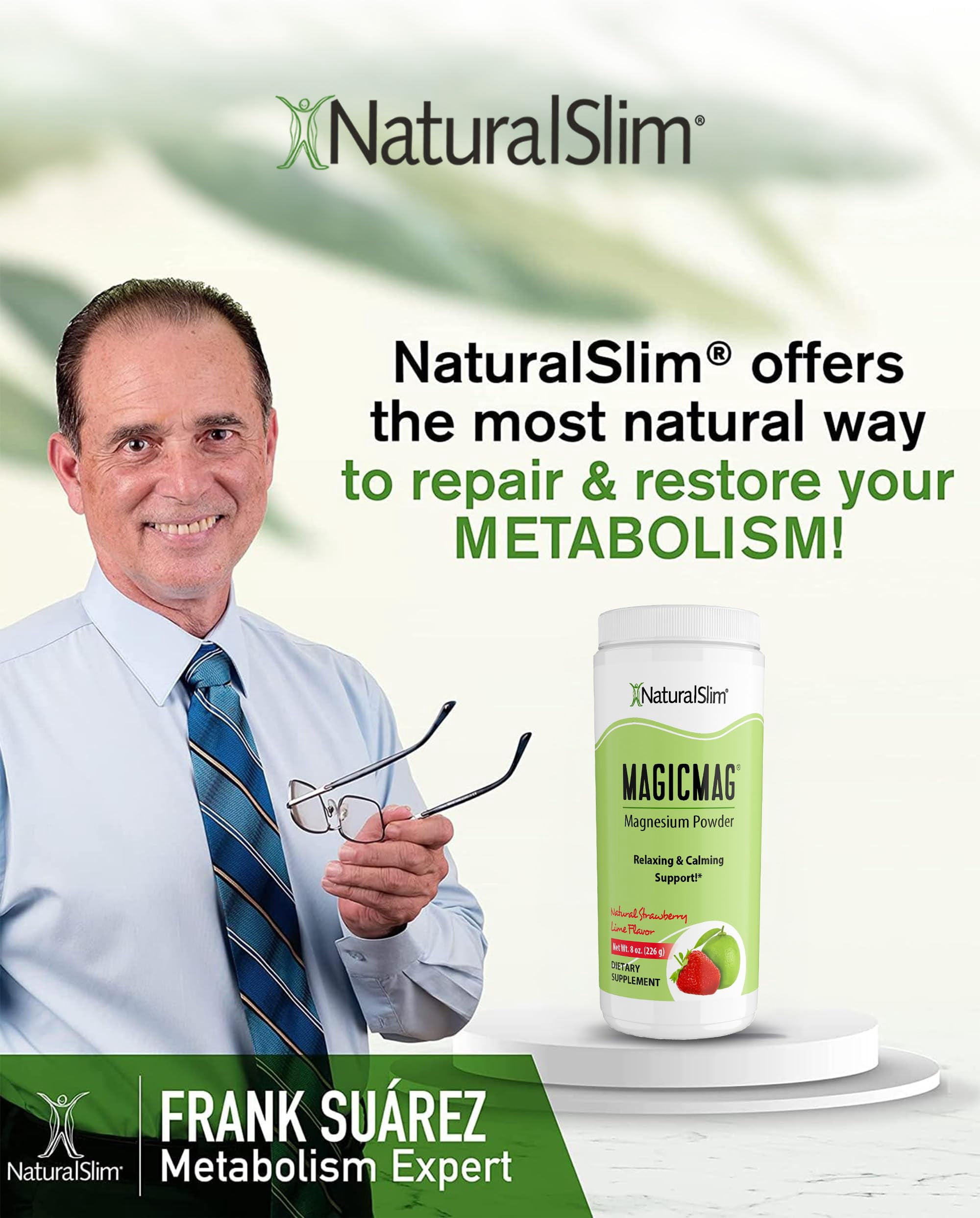NaturalSlim MagicMag® Magnesium Citrate Powder - Anti Stress Drink Mix - 8oz