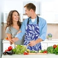 thumbnail image 6 of Simple Purple Leaf Oven Mitts and Pot Holders with Chef Apron Set 5 Pcs Kitchen Cooking Set, 6 of 6