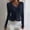 Navy, variant on Womens Ribbed Knit Long Sleeve Cardigan Lace Trim V Neck Button Down Shirt Lightweight Business Casual Cardigan Sweaters Slim Fit Cropped Top White M