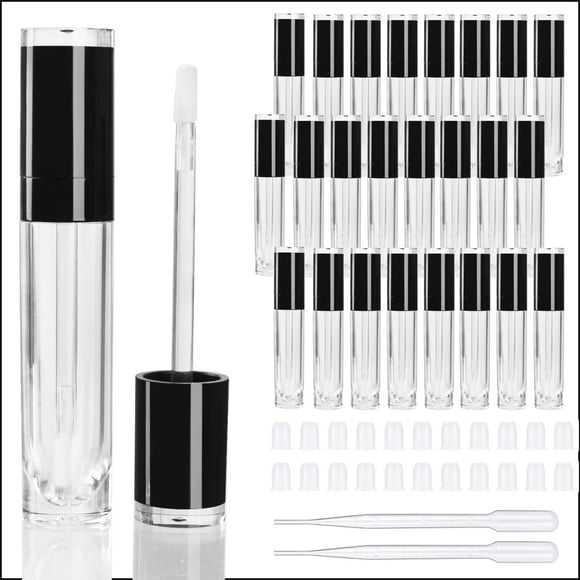 Tubos de brillo labial COSIDEA recargables de 8 ml (26 unidades) con varita
