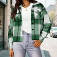 thumbnail image 4 of Ailaofu Flannels for Women Cropped Shacket Jacket Fashion Plaid Button Down Shirt 2025 Fall Coat Tops, 4 of 5