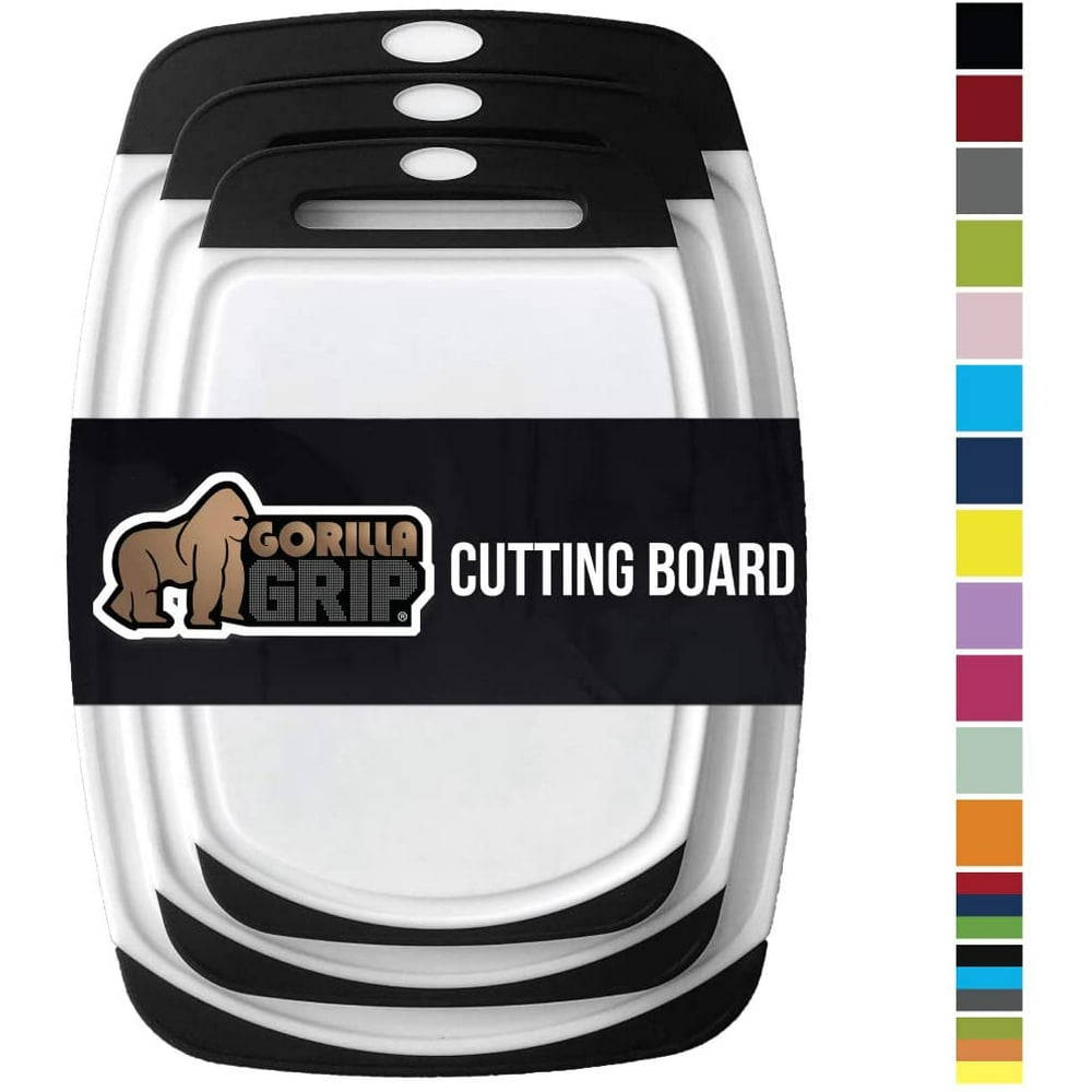 Gorilla Grip Original Oversized Cutting Board, 3 Piece, BPA Free