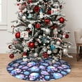 thumbnail image 4 of KLL 48" Christmas Tree Skirt flower Skull in starry sky Xmas Tree Skirts Mat for New Year Xmas Holiday Party Indoor Outdoor Home Decoration, 4 of 5