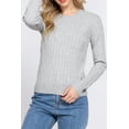 thumbnail image 3 of Women's Soft 4x4 Cable Knit Pullover Sweater with Round Neck, 3 of 5