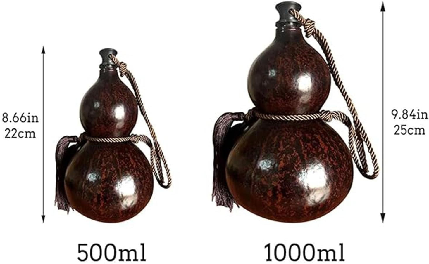 Aorsher Black Myth Wukong Gourd Water Bottle 28oz, Traditional Gourd Water Bottle with Tassel Rope and Brush, Tritan BPA-Free Leakproof Reusable Bottle for Travel, Gym, Collectors