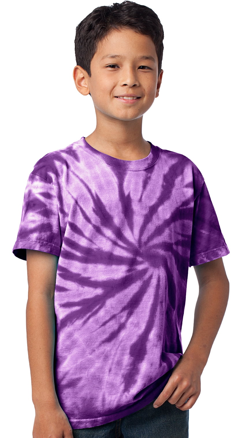 Hippie Kids S M L XL Tie Dye Tee Blue and Purple Girls Tie Dye Tshirt Kids Long Sleeve Tie Dye Shirt