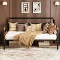 thumbnail image 4 of Tamaño individual-size bronze metal daybed frame sofa cama platform - sturdy metal construction, strong slat support, ideal para para sala de estar, dormitorio, guest room, fácil montaje, 4 of 8