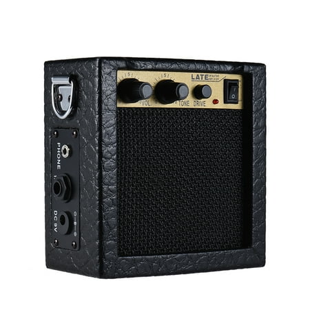 Battery Powered Mini Guitar Bass Ukulele Ukelele Amp Amplifier Speaker High-Sensitivity 3 Watt 9-Volt with Volume Tone Control Overdrive Function