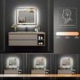 thumbnail image 3 of Waterpar 36 in. W x 30 in. H LED Lighted Single Frameless Bathroom Mirror with Anti Fog Dimmable Vanity, 3 of 5