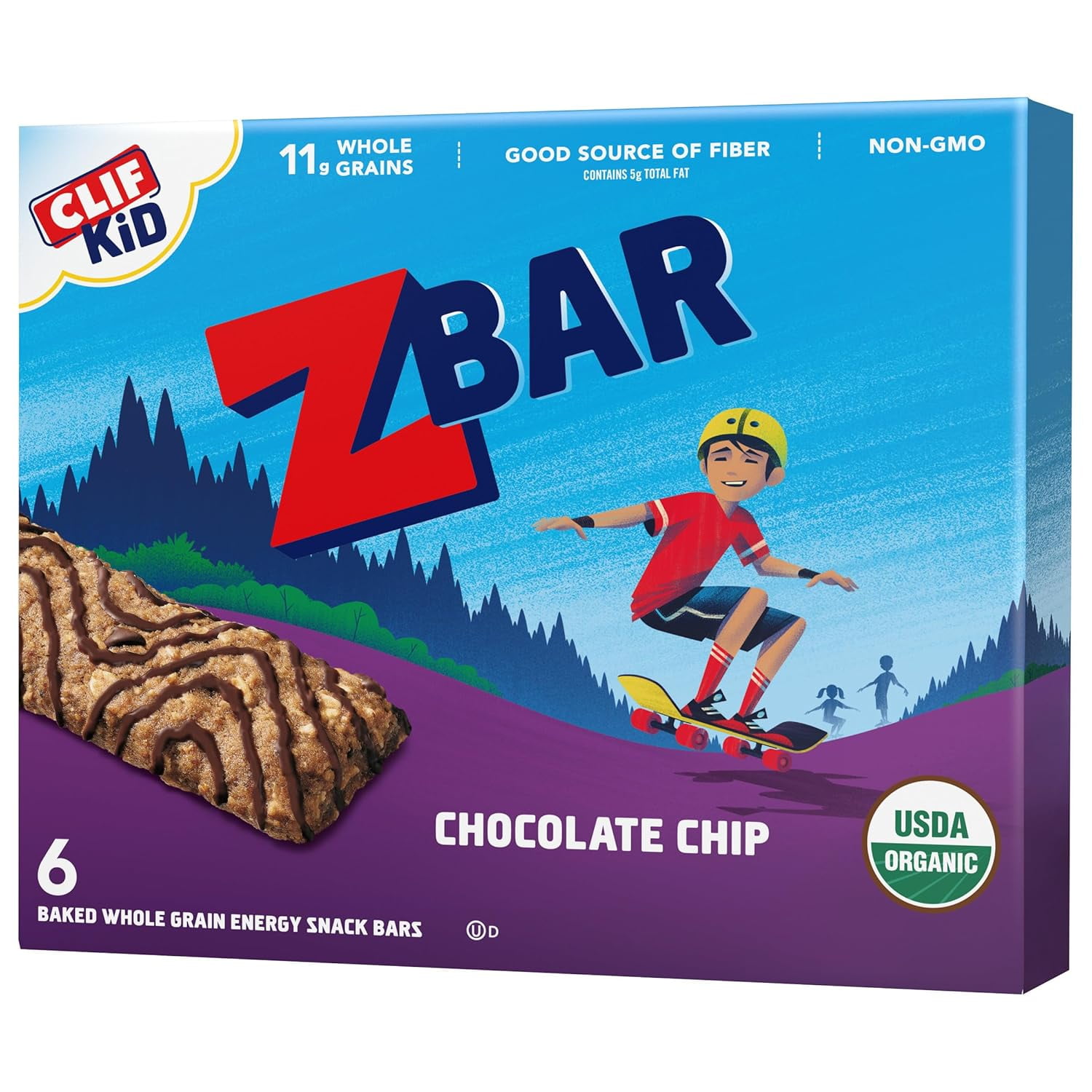 Clif Bar Organic Kid ZBar Chocolate Chip -- 6 Bars Pack of 4