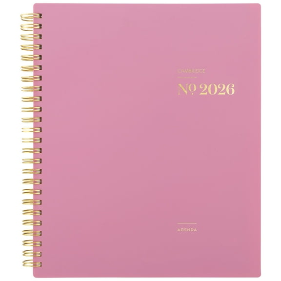 Cambridge WorkStyle Balance 2026 Weekly Monthly Planner Cosmetic Pink Medium 7 x