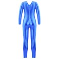 thumbnail image 2 of Aislor Kids Girls' Shiny Metallic Long Sleeves Full Length Gymnastics Dance Jumpsuit, 2 of 7