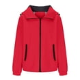 thumbnail image 1 of Timegard Womens Lightweight Jackets Windbreaker Zipper up Outdoor Windproof Hooded Active Rain Coat, 1 of 5
