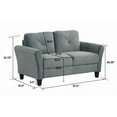 thumbnail image 7 of Small Loveseat Sofa Couch,57" Velvet Upholstered 2-Seater Sofa Couch for Small Space,Living Room,Bedroom,Office,Gray, 7 of 7
