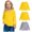 Yellow, variant on Hrsba Boys Girls Long Sleeve Kids Round Neck Shirt Unisex Fall Winter Top Solid Color Shirt 3 Pack for 1 to 11 Years