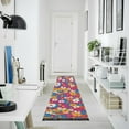 thumbnail image 4 of Yayeee Runner Rug for Bedroom 2'x6' Machine Washable Hallway Non Slip Mat, Red Whimsical Floral, 4 of 8